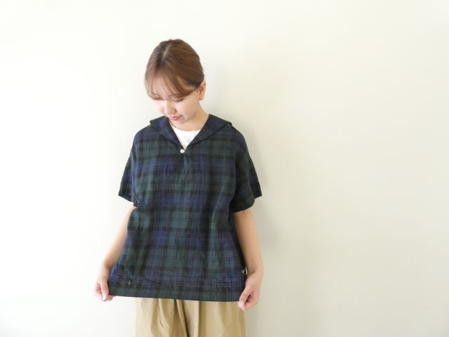 快晴堂(かいせいどう) タータンチェック/エバーグリーンセーラーズシャツの商品画像1