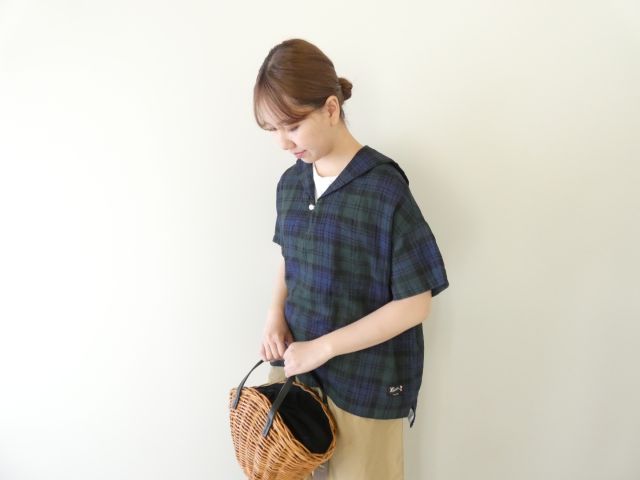 快晴堂(かいせいどう) タータンチェック/エバーグリーンセーラーズシャツの商品画像2