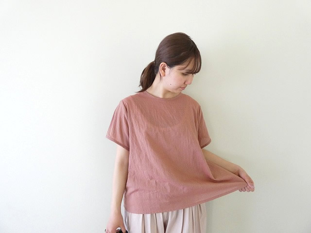 Sarahwear(サラウェア) Shirring Lawn Check　シャーリングローンチェッククルーネック半袖ブラウスの商品画像1