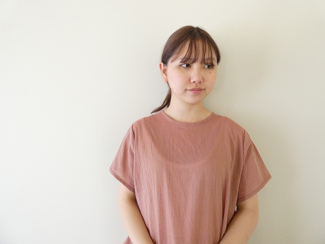 Sarahwear(サラウェア) Shirring Lawn Check　シャーリングローンチェッククルーネック半袖ブラウスの商品画像7