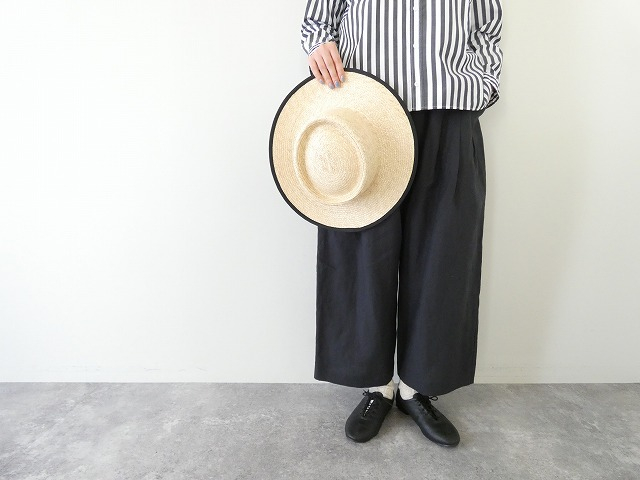 STAMP AND DIARY(スタンプアンドダイアリー) 60/1高密度リネンウエストタックワイドパンツの商品画像2
