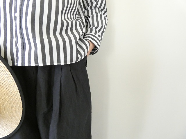 STAMP AND DIARY(スタンプアンドダイアリー) 60/1高密度リネンウエストタックワイドパンツの商品画像5