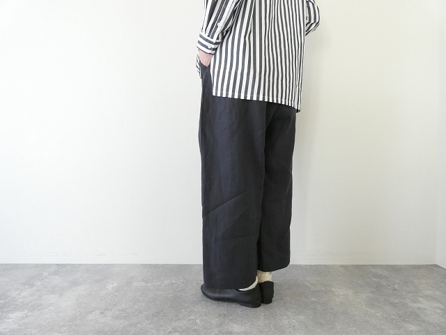STAMP AND DIARY(スタンプアンドダイアリー) 60/1高密度リネンウエストタックワイドパンツの商品画像9