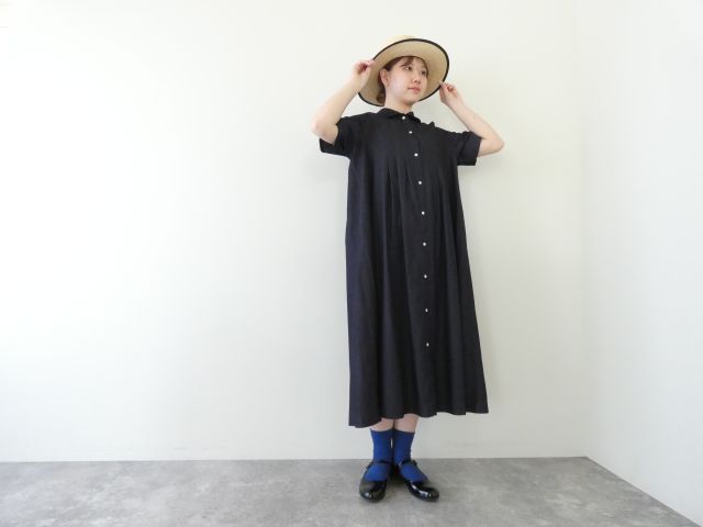 bulle de savon(ビュルデサボン) 5.5ozデニム丸衿ワンピースの商品画像2