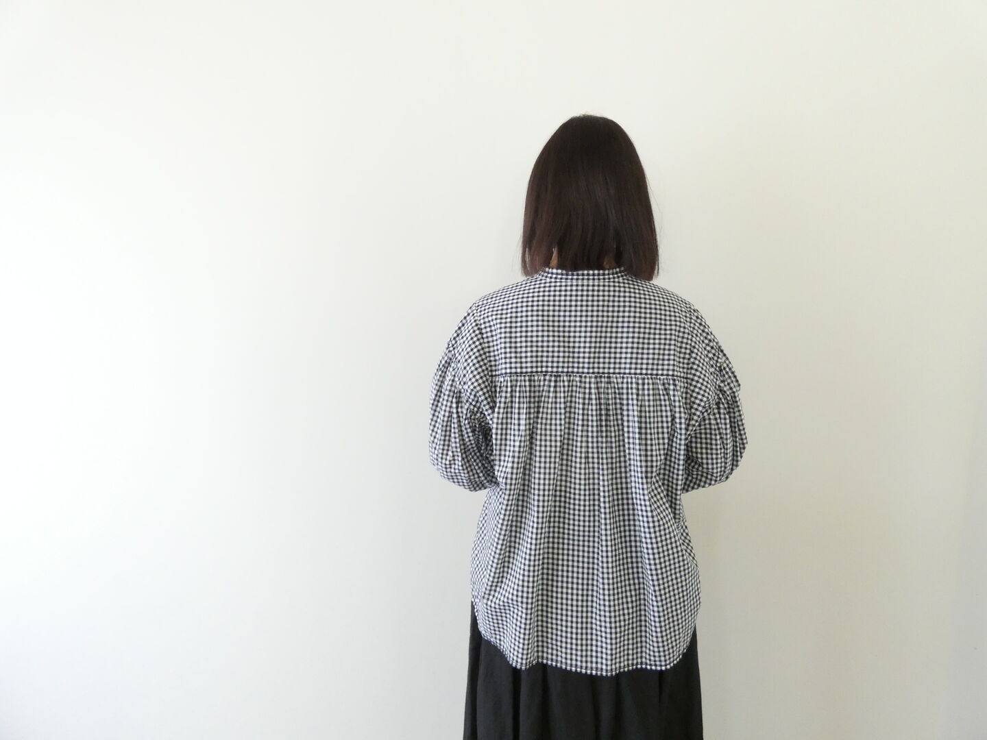 homspun(ホームスパン) ギンガム&無地パフスリーブブラウスの商品画像10