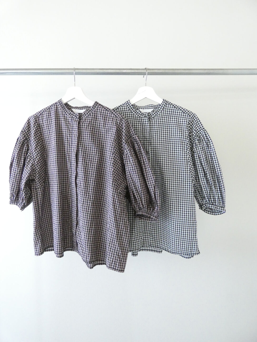 homspun(ホームスパン) ギンガム&無地パフスリーブブラウスの商品画像11