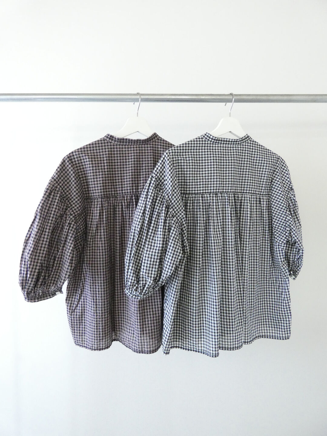 homspun(ホームスパン) ギンガム&無地パフスリーブブラウスの商品画像12