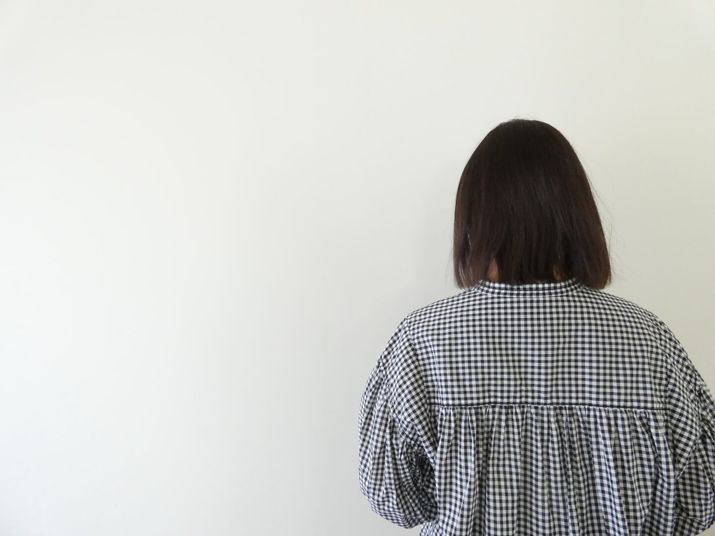 homspun(ホームスパン) ギンガム&無地パフスリーブブラウスの商品画像6