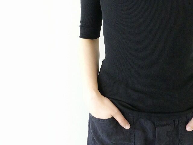 homspun(ホームスパン) 丸胴テレコ5分袖タートルプルオーバーの商品画像22