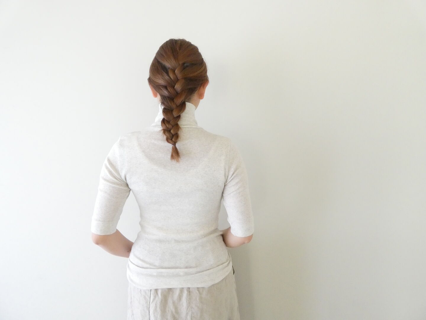 homspun(ホームスパン) 丸胴テレコ5分袖タートルプルオーバーの商品画像6