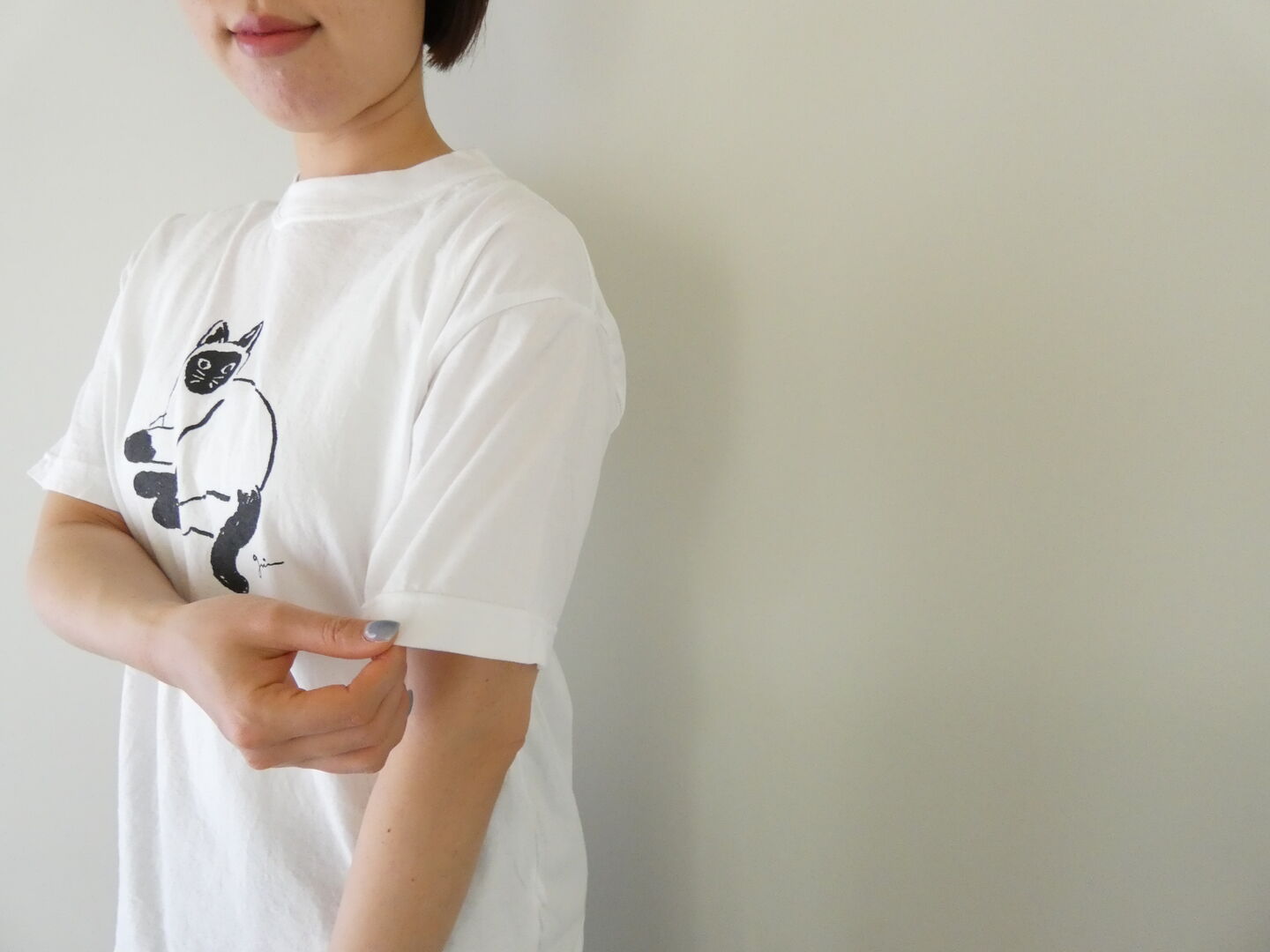 grin(グリン) オーガニックエーゲ海シャム猫プリントTシャツの商品画像7