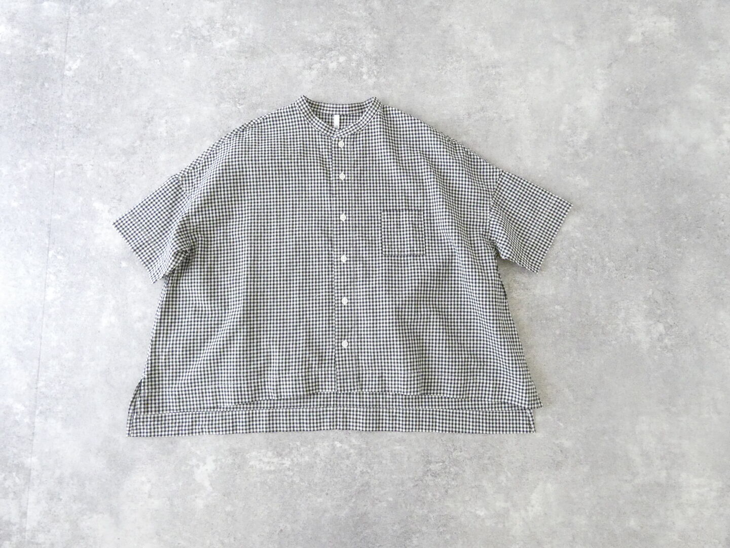 grin(グリン) モノトーンチェック5分袖ワイドシャツの商品画像3