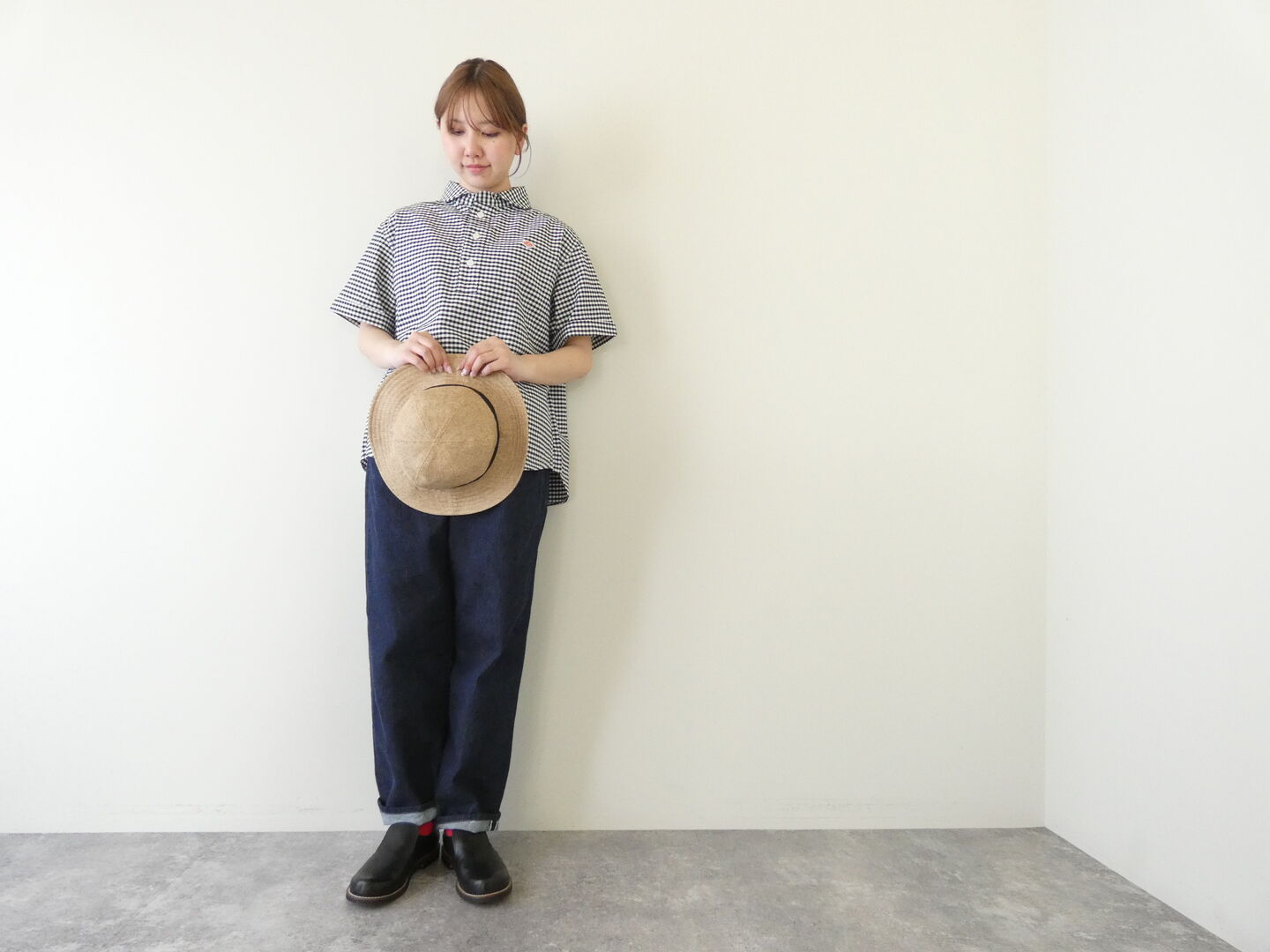 DANTON(ダントン) オックス丸襟ヘンリーシャツ　ROUND COLLAR P.O SHIRT S/Sの商品画像2