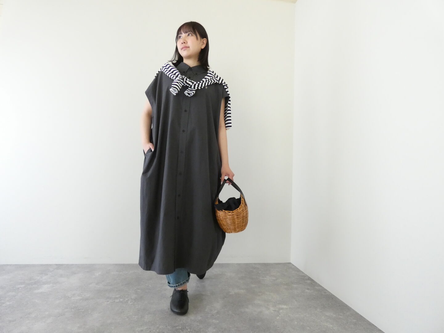 Gymphlex(ジムフレックス) スリーブレスシャツドレス　SLEEVELESS B.D. SHIRT DRESSの商品画像6
