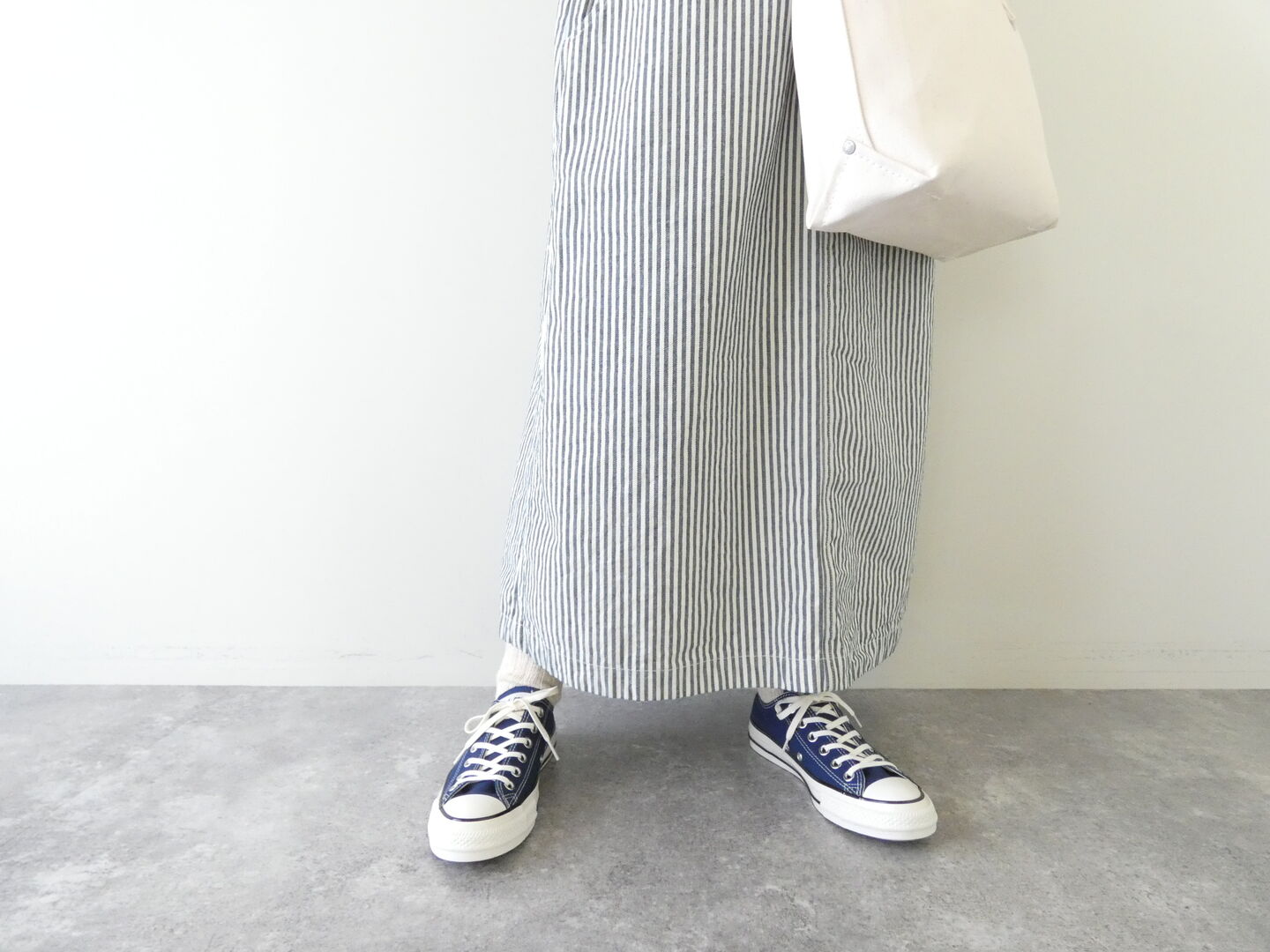 快晴堂(かいせいどう) HAYATE・Duty Wear/小さな造船所のワークウエアヒッコリーBIGオーバーオールスカートの商品画像3