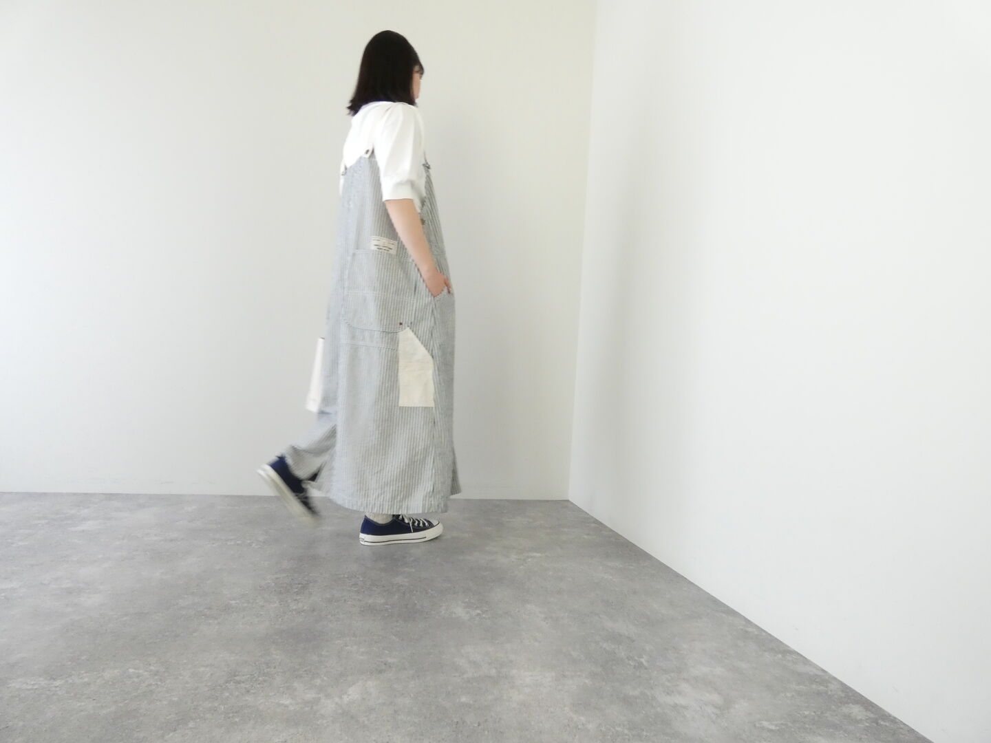 快晴堂(かいせいどう) HAYATE・Duty Wear/小さな造船所のワークウエアヒッコリーBIGオーバーオールスカートの商品画像7