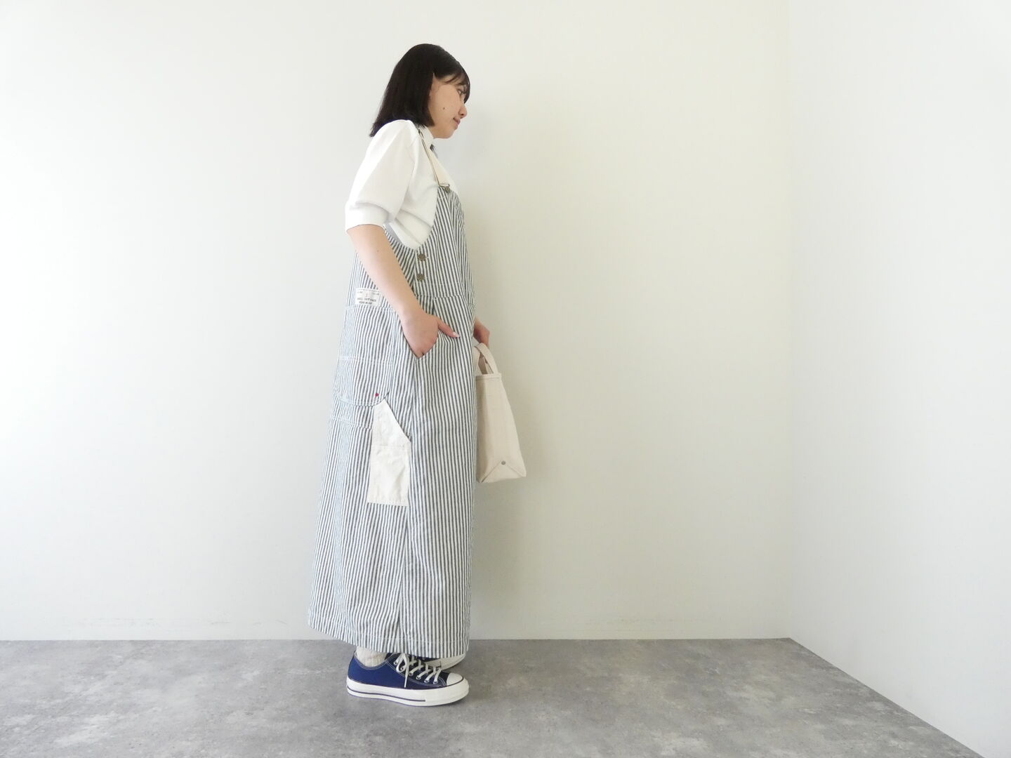 快晴堂(かいせいどう) HAYATE・Duty Wear/小さな造船所のワークウエアヒッコリーBIGオーバーオールスカートの商品画像8