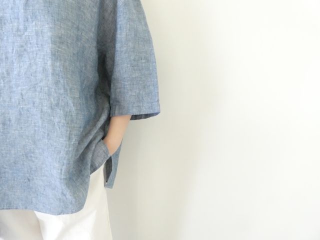 LOLO(ロロ) リネンシャンブレー半袖ビックシャツの商品画像5