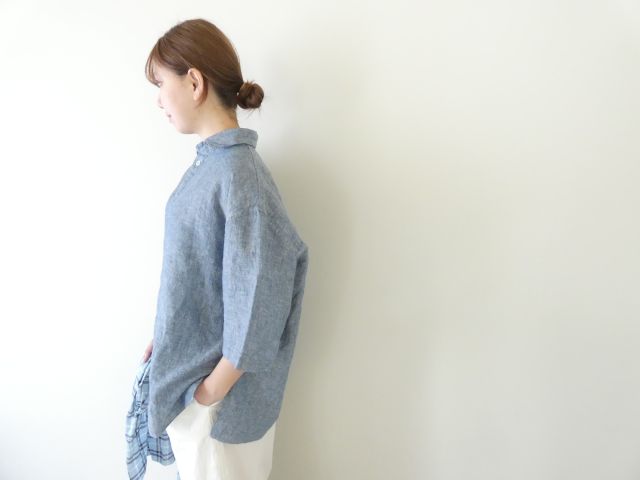 LOLO(ロロ) リネンシャンブレー半袖ビックシャツの商品画像8