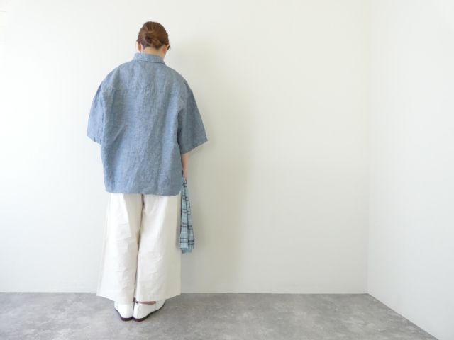 LOLO(ロロ) リネンシャンブレー半袖ビックシャツの商品画像9