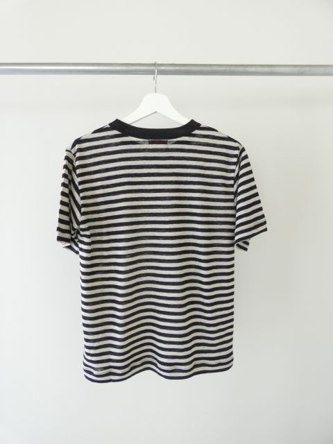 mao made(マオメイド) ベルギーリネンハーフスリーブ細しましまTEEの商品画像13