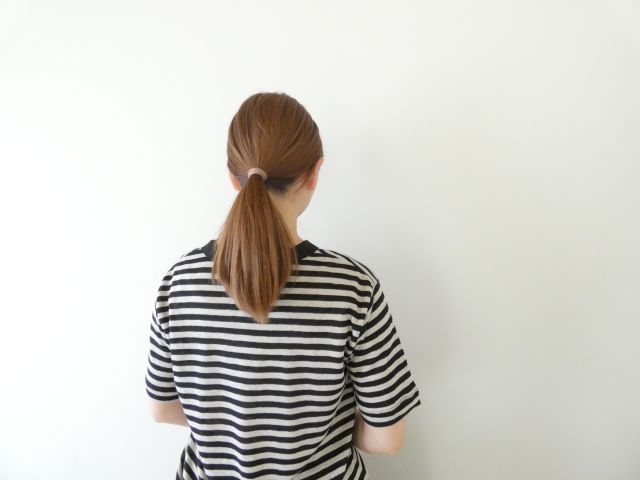 mao made(マオメイド) ベルギーリネンハーフスリーブ細しましまTEEの商品画像6