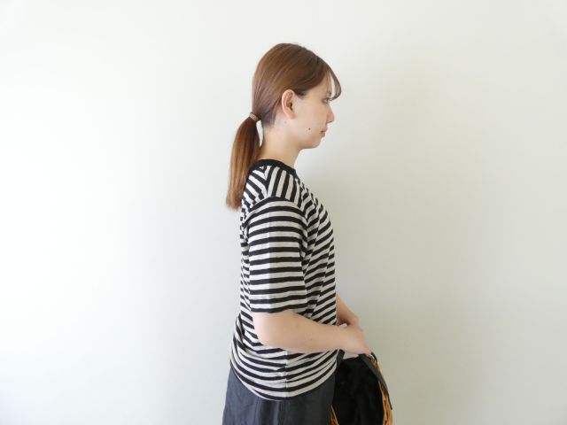 mao made(マオメイド) ベルギーリネンハーフスリーブ細しましまTEEの商品画像8