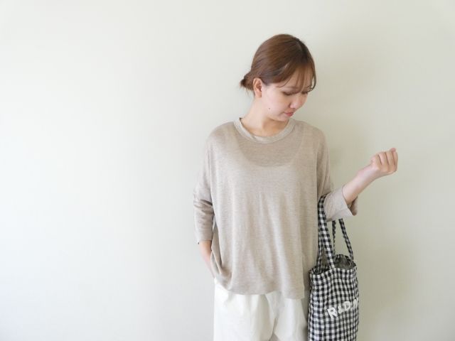 mao made(マオメイド) ベルギーリネン7分袖ワイドTEEの商品画像2