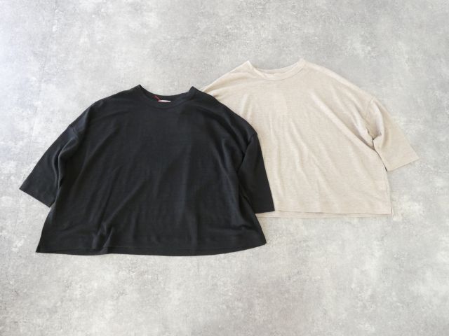 mao made(マオメイド) ベルギーリネン7分袖ワイドTEEの商品画像3