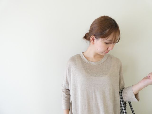 mao made(マオメイド) ベルギーリネン7分袖ワイドTEEの商品画像4