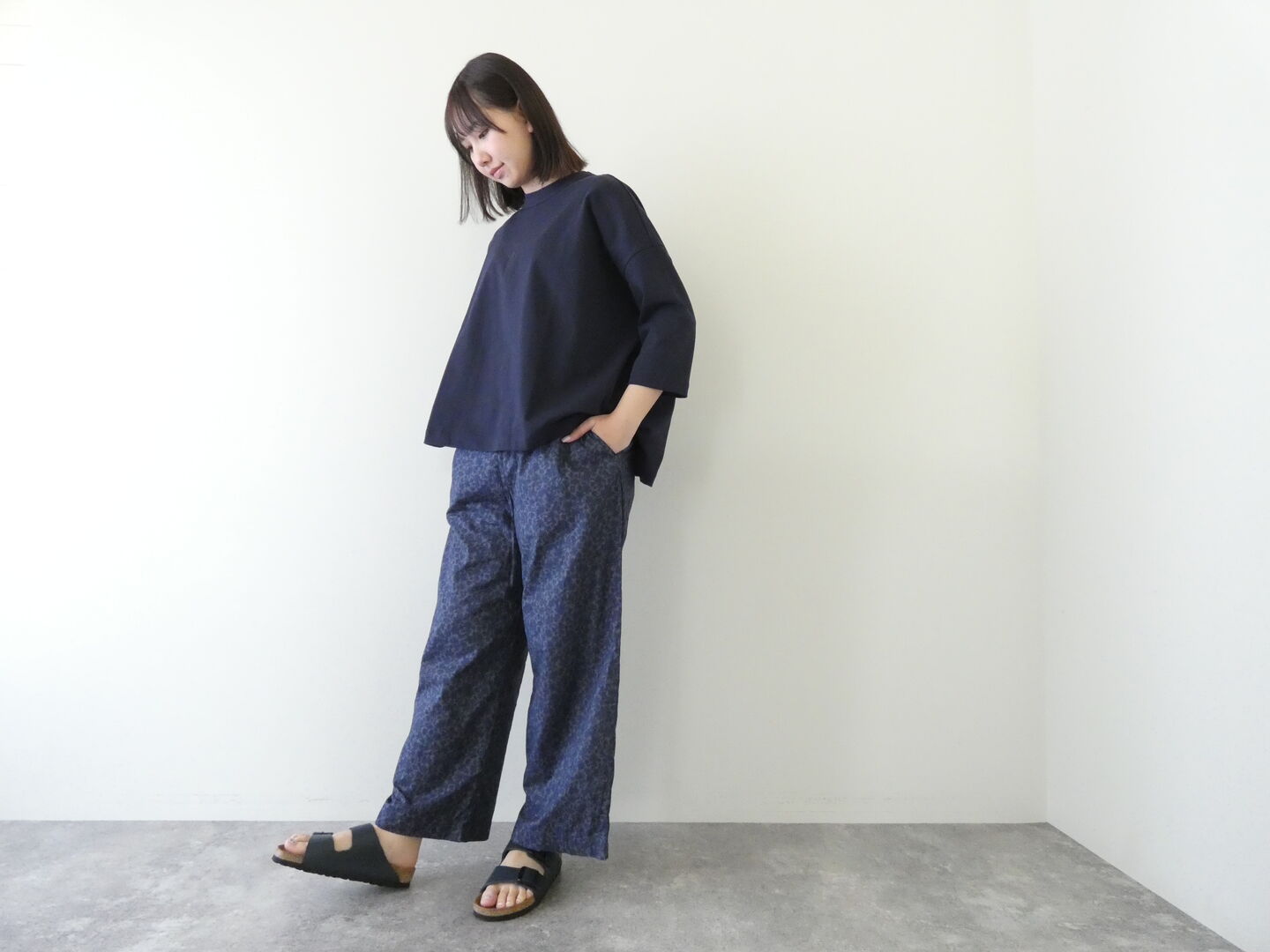 prit(プリット) 80/1ローンボタニカルプリントワイドパンツの商品画像2