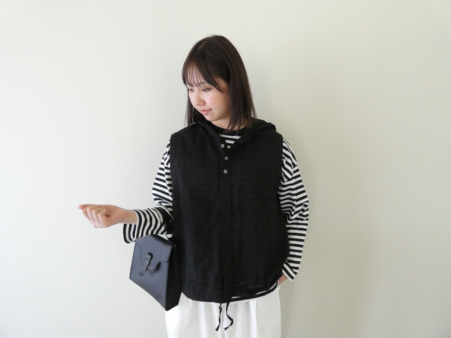 prit(プリット) 30/1綿麻ローンフーディベストの商品画像1