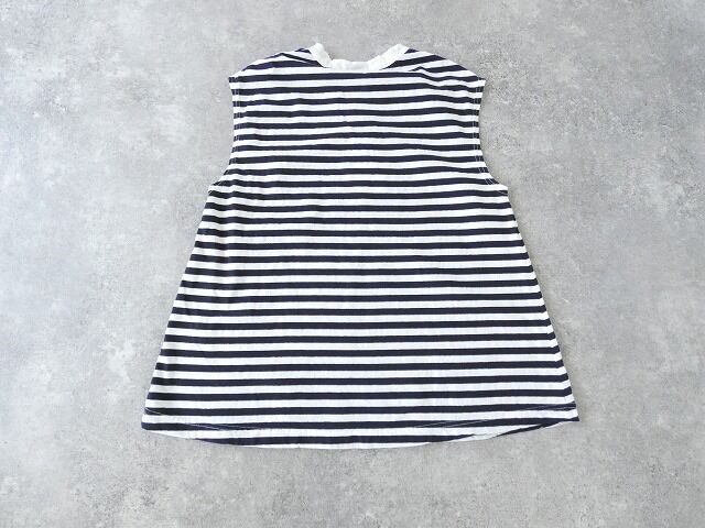 prit(プリット) 30/1リサイクルムラ糸天竺ボーダーノースリーブフレアプルオーバーの商品画像29