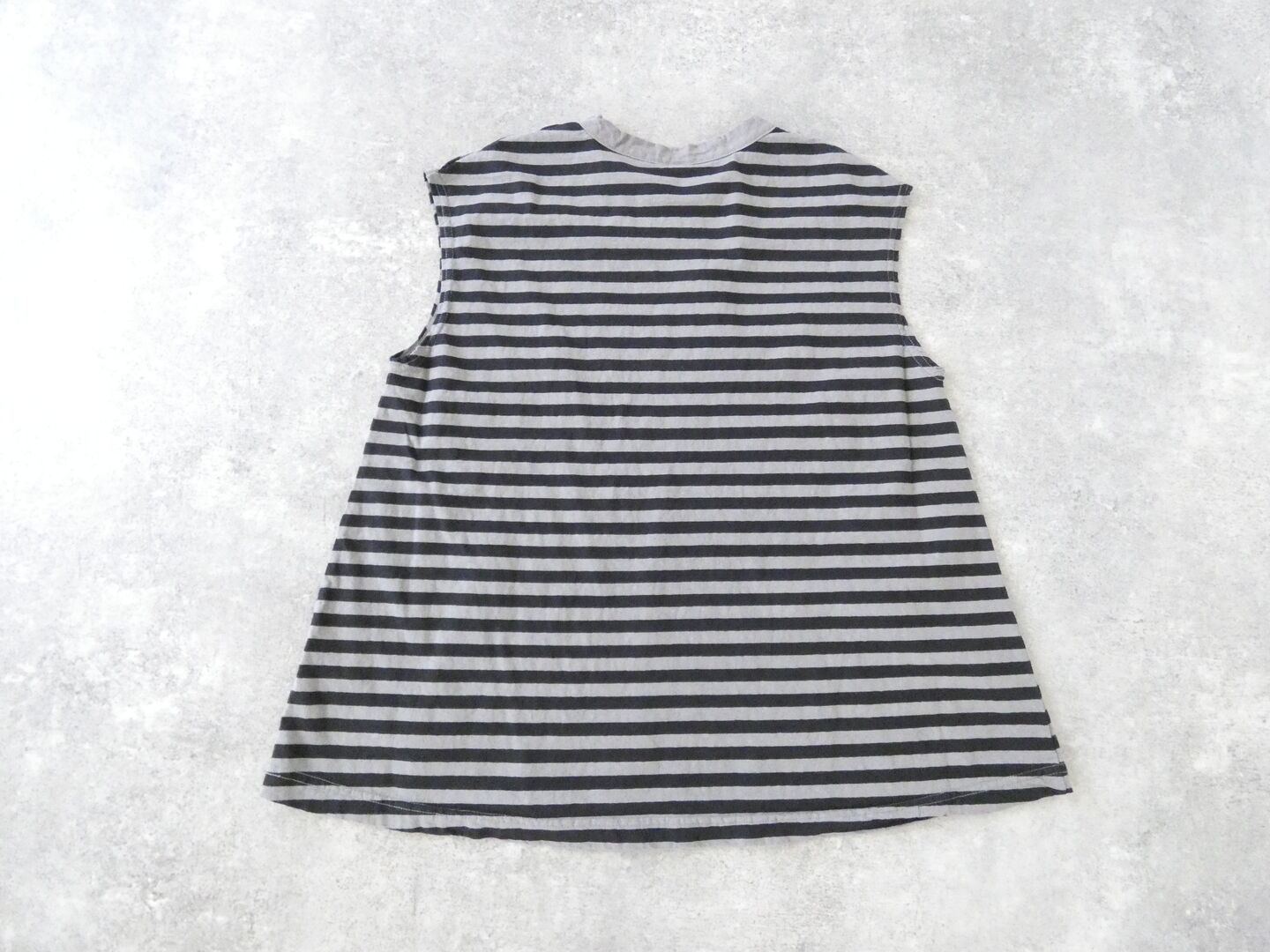 prit(プリット) 30/1リサイクルムラ糸天竺ボーダーノースリーブフレアプルオーバーの商品画像43