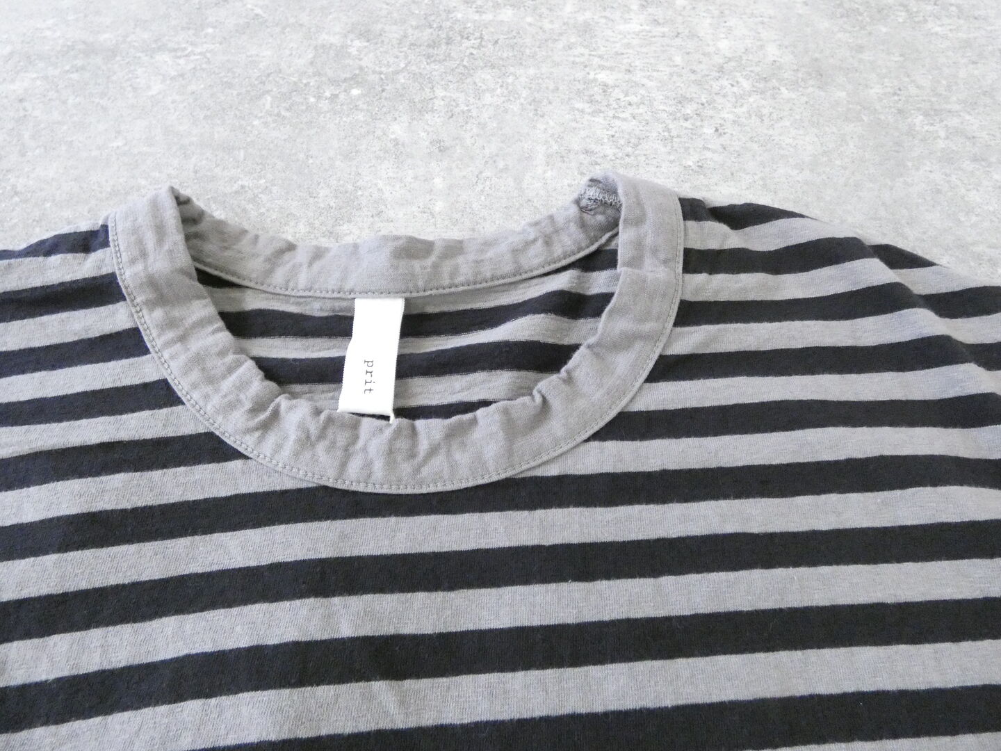 prit(プリット) 30/1リサイクルムラ糸天竺ボーダーノースリーブフレアプルオーバーの商品画像44