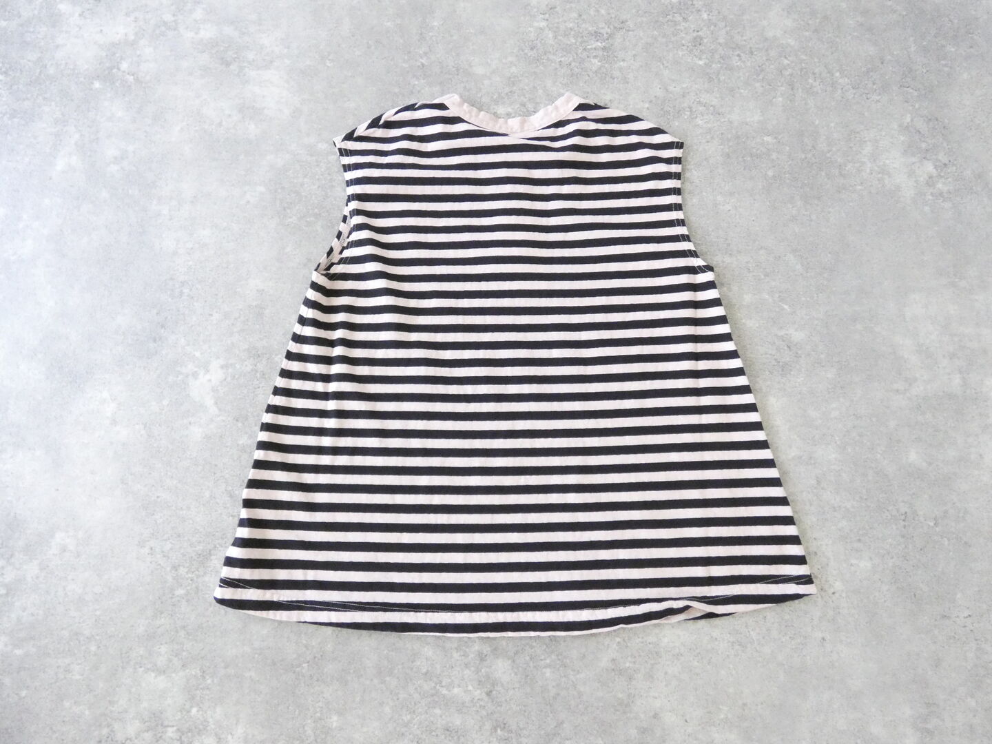 prit(プリット) 30/1リサイクルムラ糸天竺ボーダーノースリーブフレアプルオーバーの商品画像57