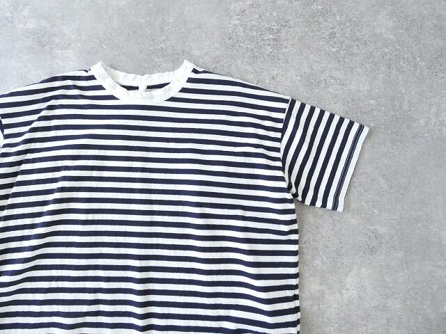 prit(プリット) 30/1リサイクルムラ糸天竺ボーダー5分袖ワイドTシャツの商品画像30