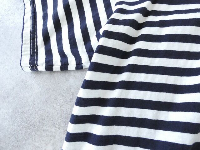 prit(プリット) 30/1リサイクルムラ糸天竺ボーダー5分袖ワイドTシャツの商品画像31