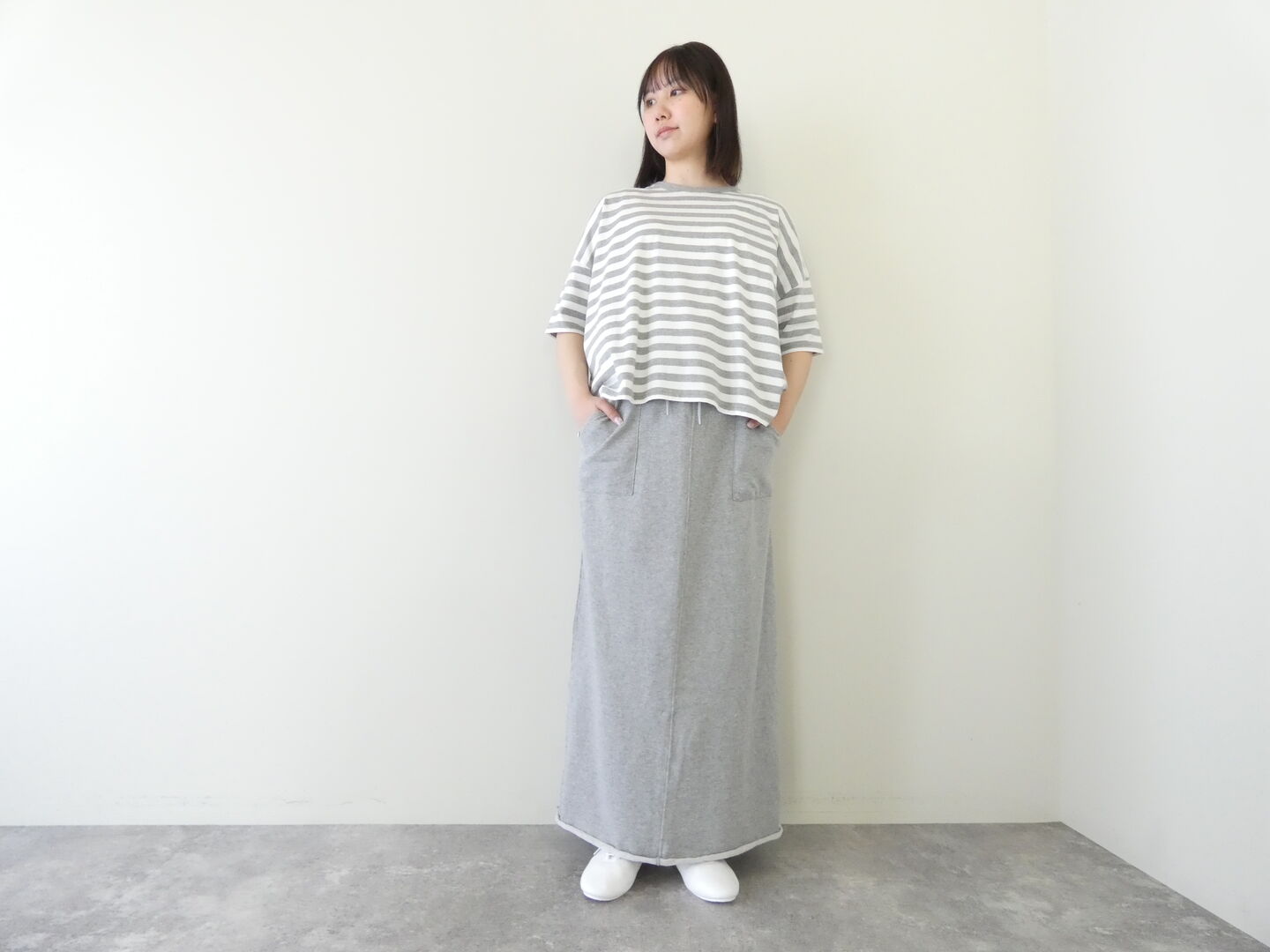 sabbatum(サバタム) 40/20コーマ　ミニ裏毛ロングスカートの商品画像1