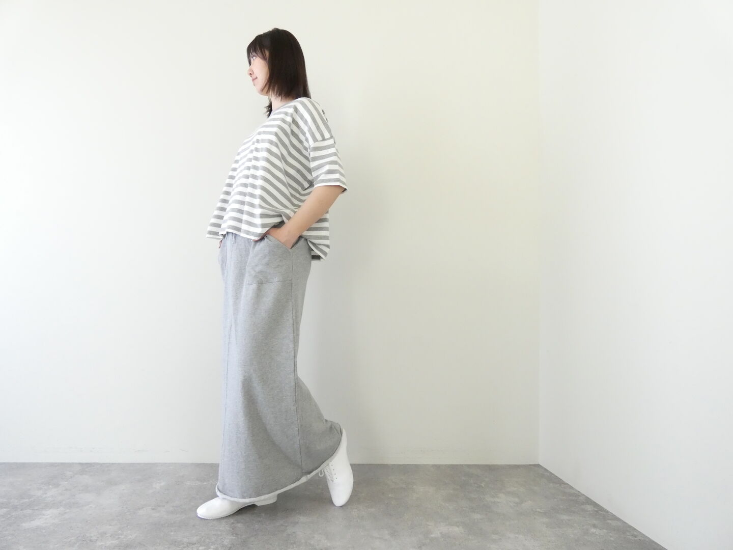 sabbatum(サバタム) 40/20コーマ　ミニ裏毛ロングスカートの商品画像6