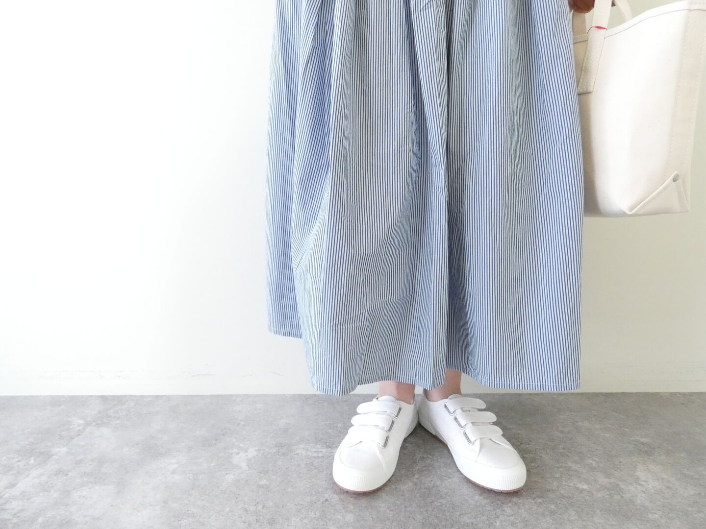 setten(セッテン) タイプライターワッシャーストライプタックフレアスカートの商品画像9