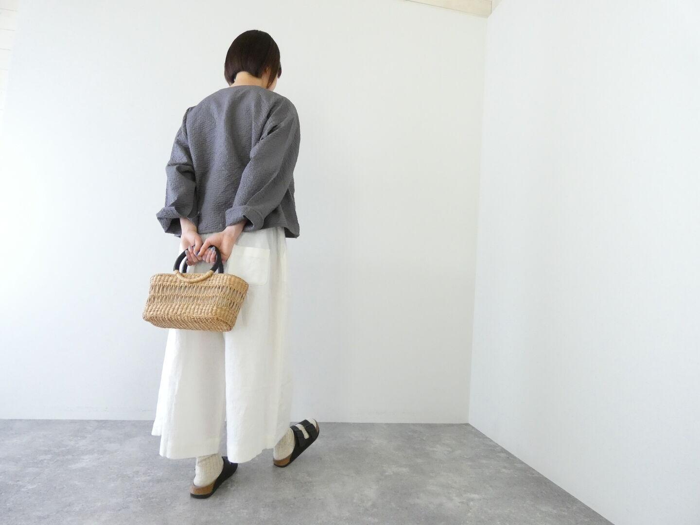 shs 透かし編みのシーグラス ラウンドハンドルバッグの商品画像2