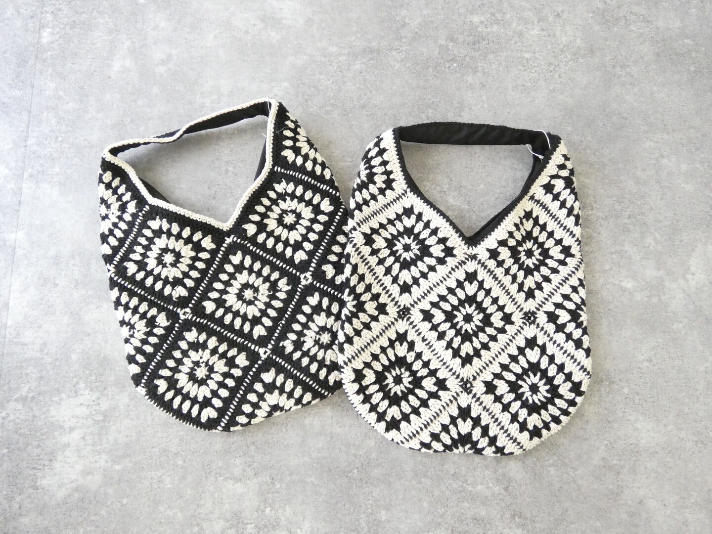 shs シンプルな装いを引き立てる モチーフ編みのワンハンドルバッグの商品画像3