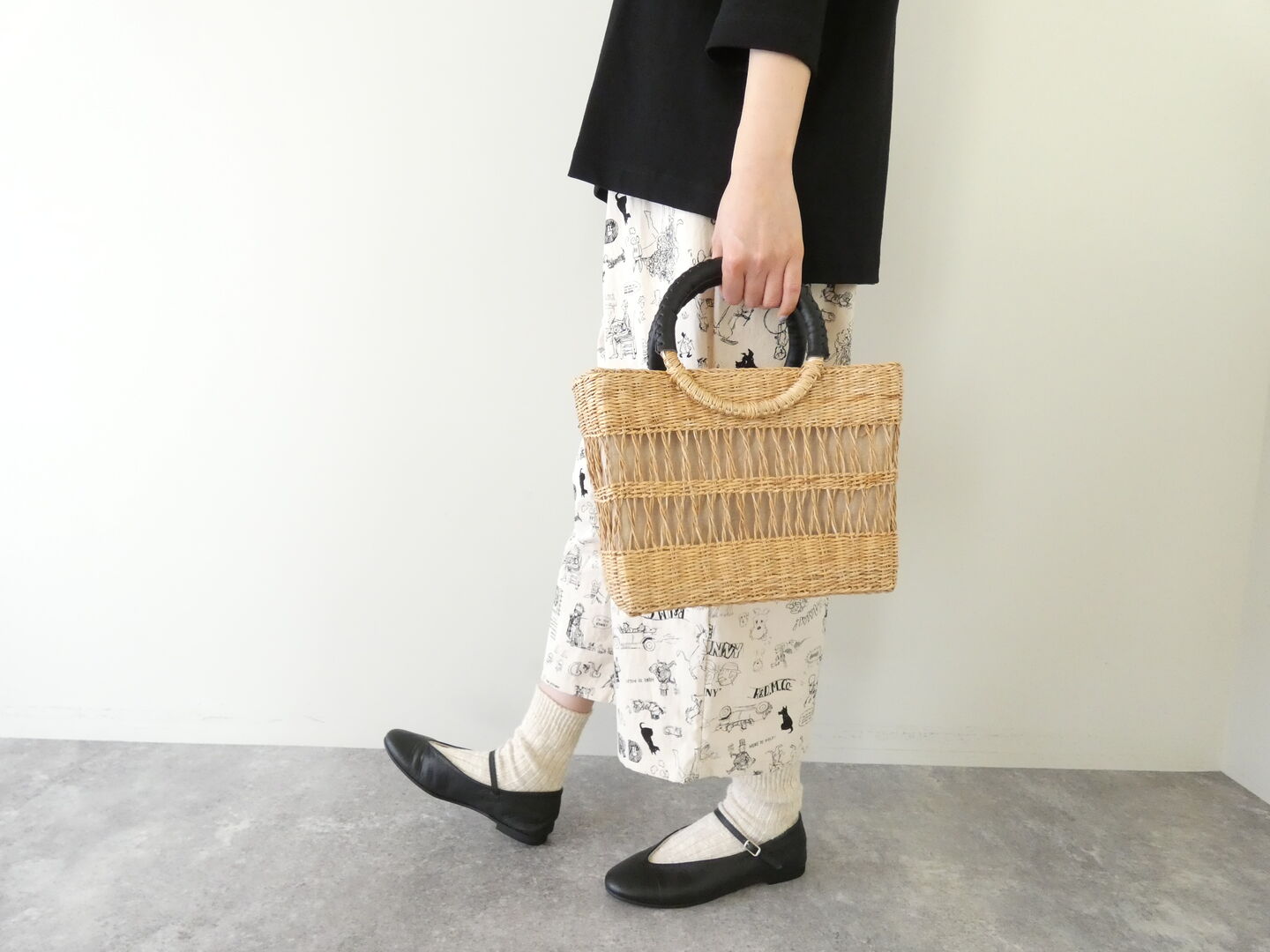 shs 透かし編みのシーグラス ラウンドハンドルバッグ レクタングルの商品画像1