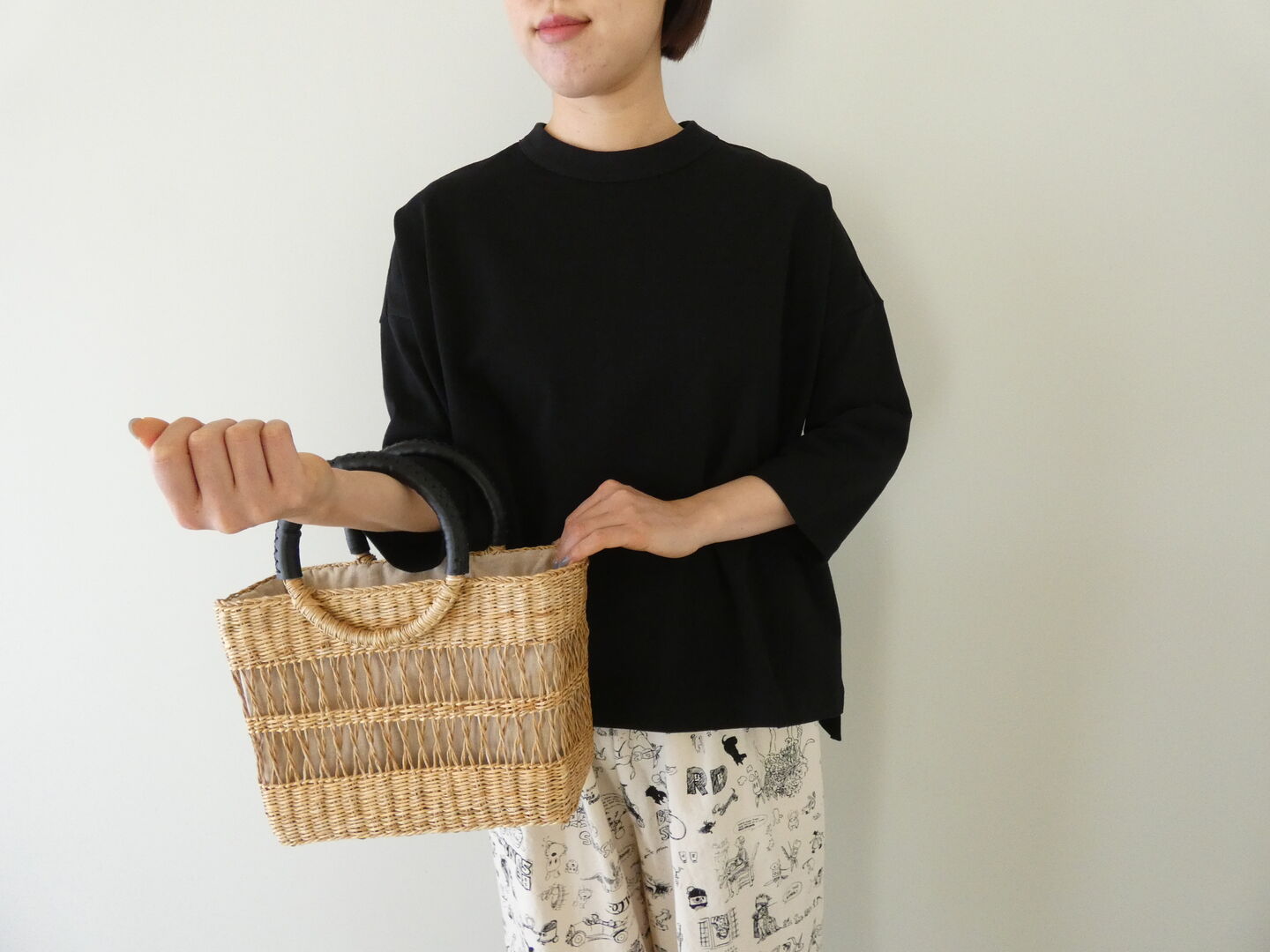 shs 透かし編みのシーグラス ラウンドハンドルバッグ レクタングルの商品画像2