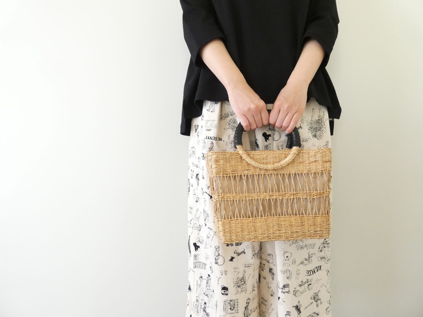 shs 透かし編みのシーグラス ラウンドハンドルバッグ レクタングルの商品画像3