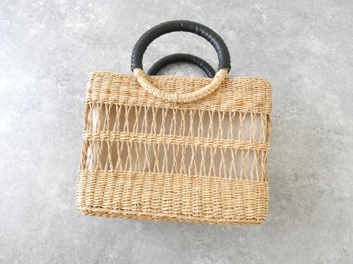 shs 透かし編みのシーグラス ラウンドハンドルバッグ レクタングルの商品画像6