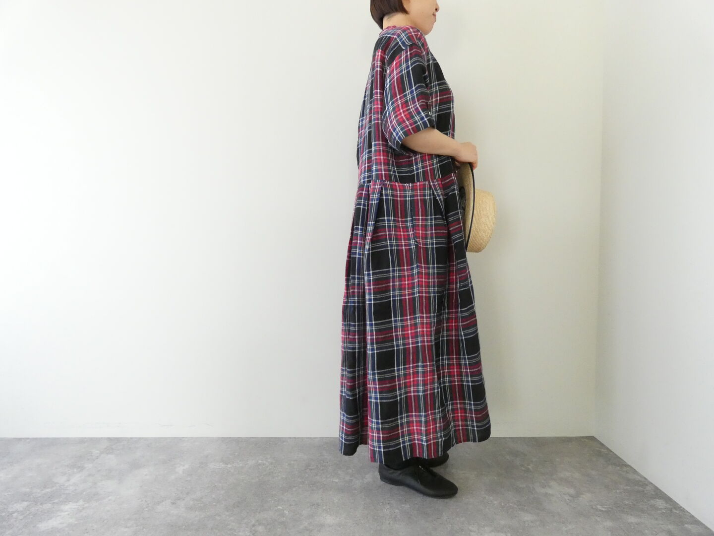 OUVERT(ウーヴェル) すてきなおとなのタータン折り返しカフスタックワンピースの商品画像10