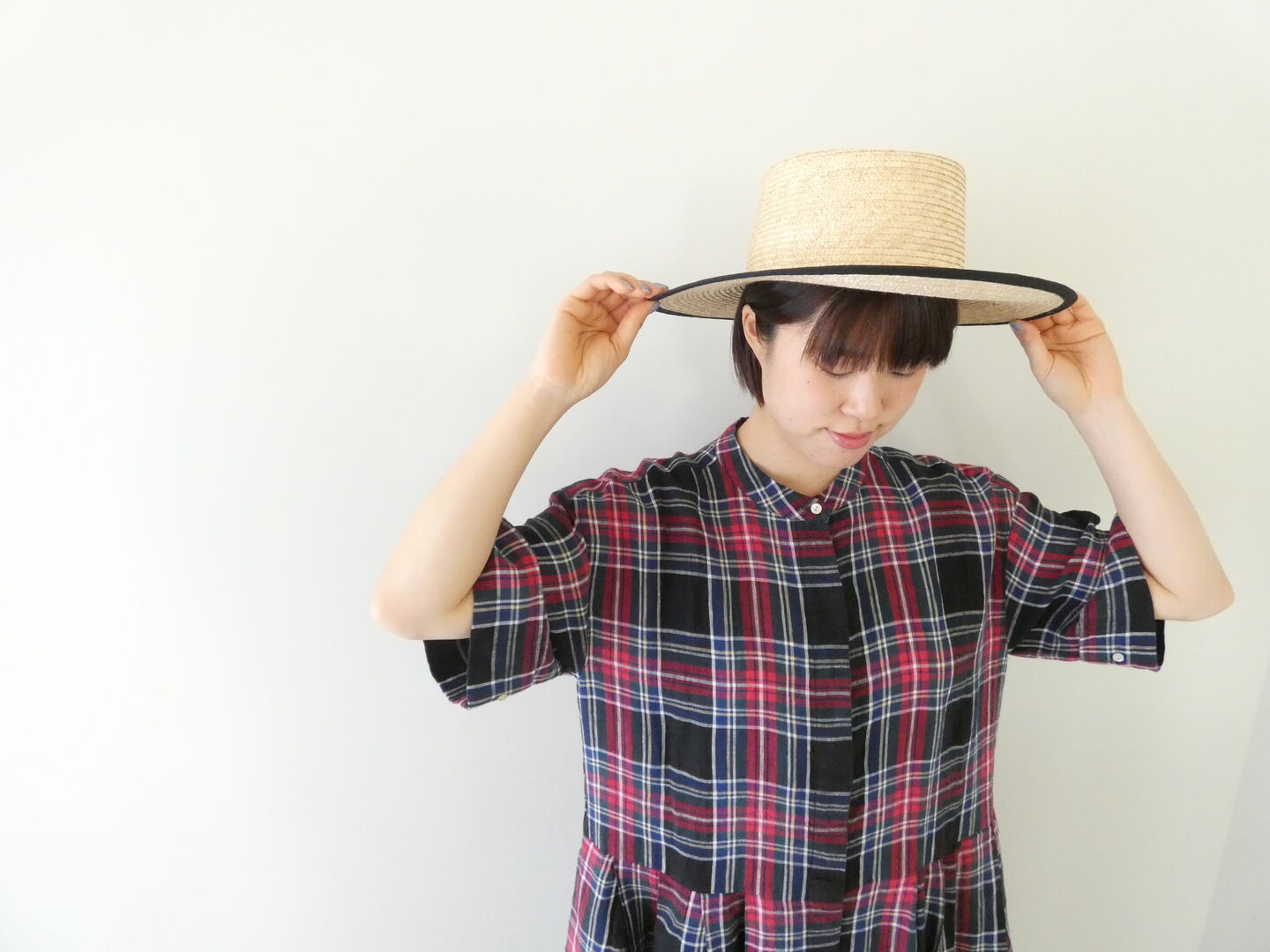 OUVERT(ウーヴェル) すてきなおとなのタータン折り返しカフスタックワンピースの商品画像5