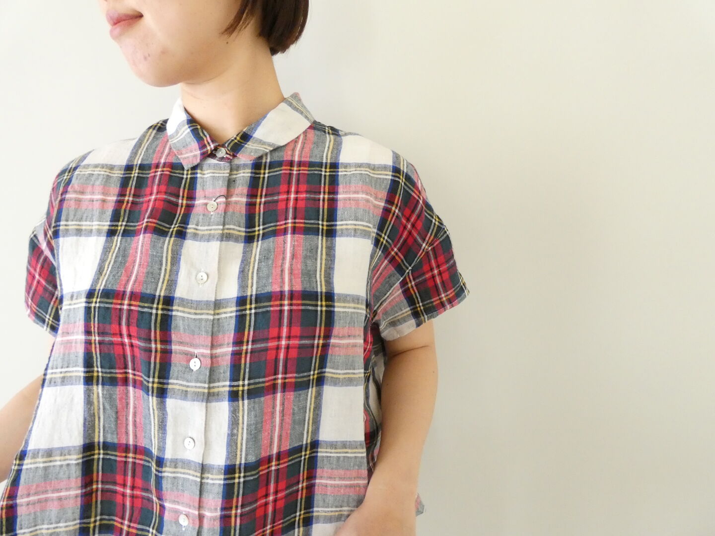 OUVERT(ウーヴェル) すてきなおとなのタータンレギュラーカラーフレンチシャツの商品画像5